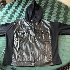 Lightweight Faux Leather sweatshirt type jacket, size M